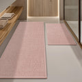 Pink Bathroom Rug Sets 2 Piece Absorbent Bath Mat for Bathroom Non Slip Washable Bathroom Mat Quick Dry Bath Rug Set for Toilet and Floor