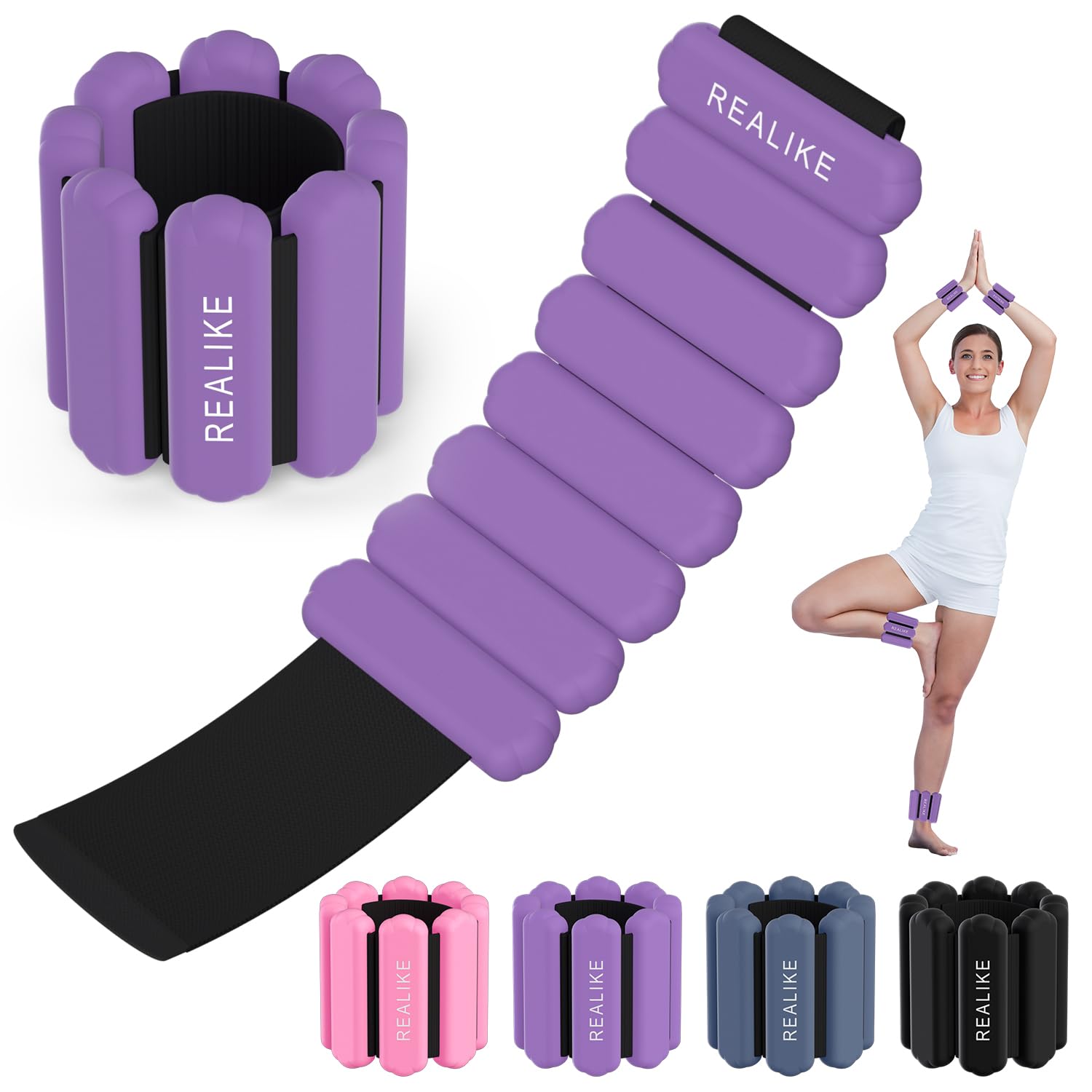 Wrist Weights Ankle Weights for Women Wearable Arm & Leg Weights Set of 2 For Yoga Pilates Aerobics Gym